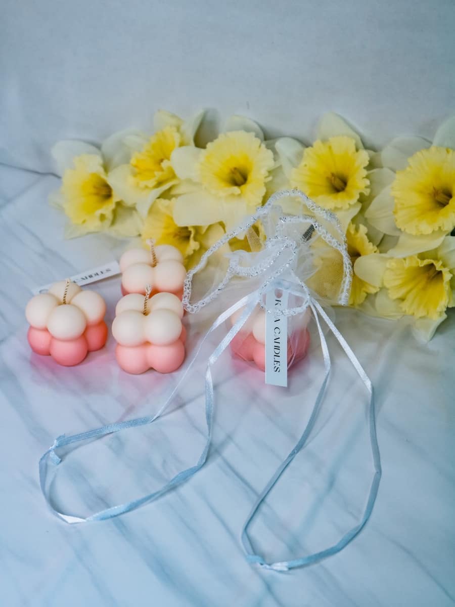 Marturii Nunta lumanare Bubble- saculet & eticheta - imagine 7